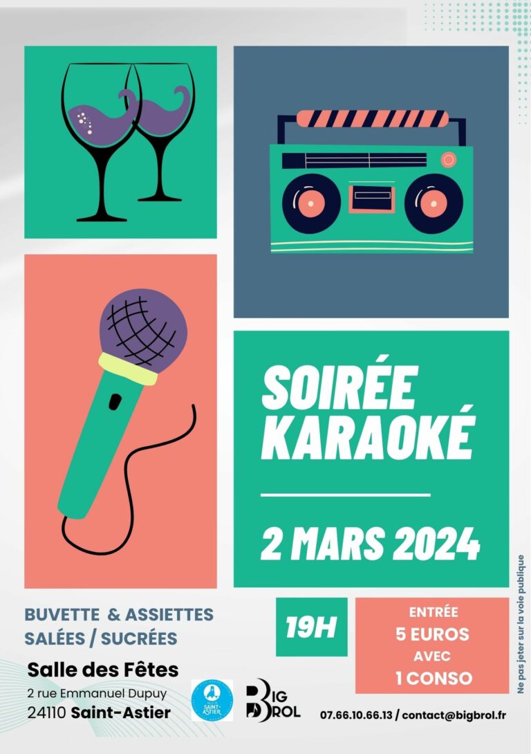 Soirée karaoké 2 mars 2024 - flyer